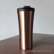 Double layer stainless steel car coffee cup with lid